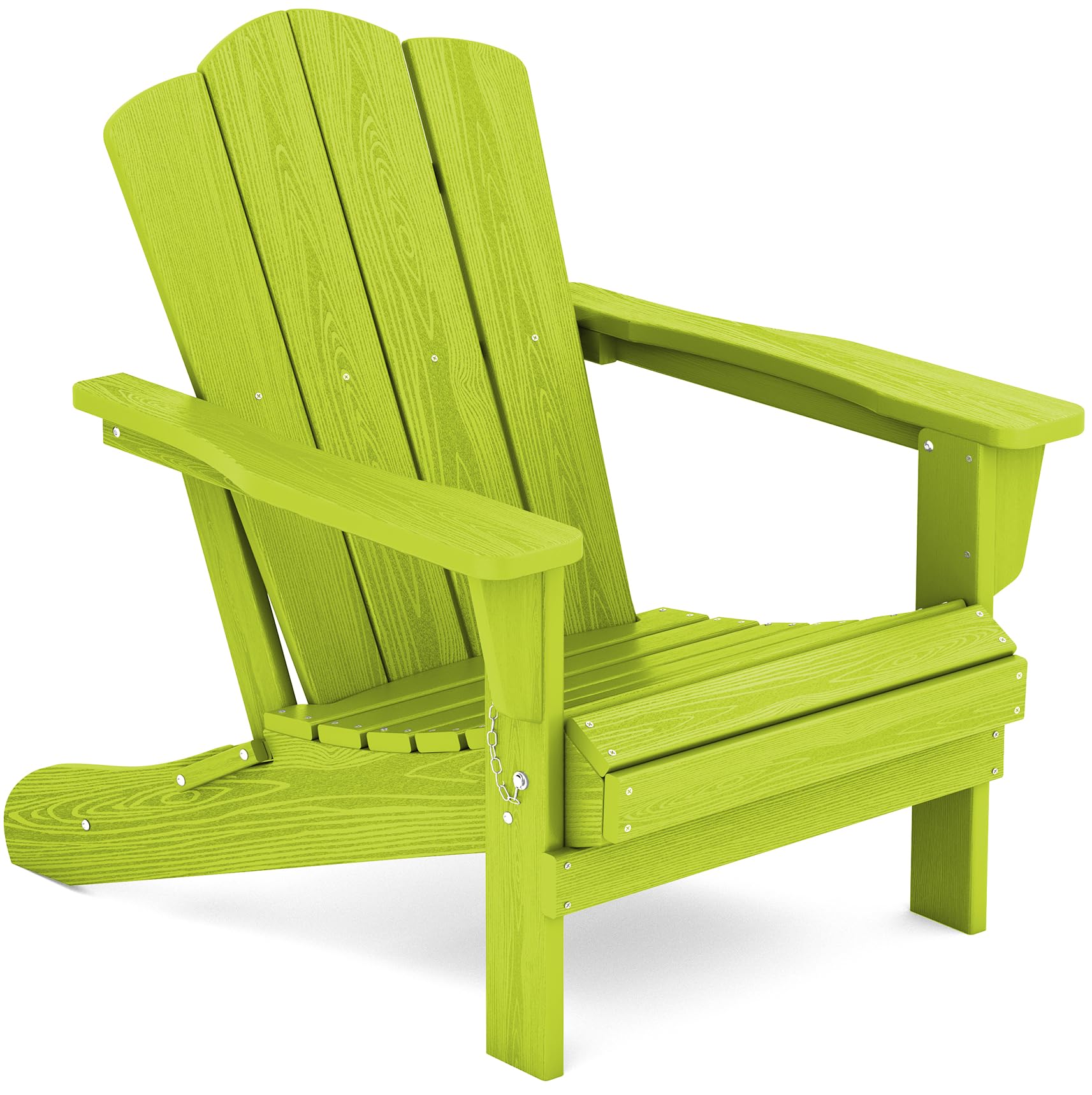 Kingyes Folding Adirondack Chair, Hdpe All-Weather Folding Adirondack Chair -Apple